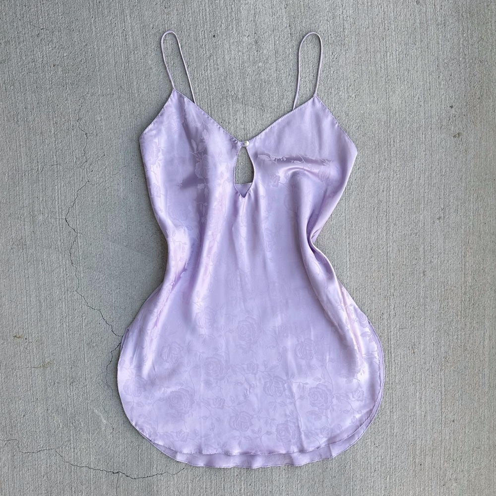 lilac rose patterned satin slip